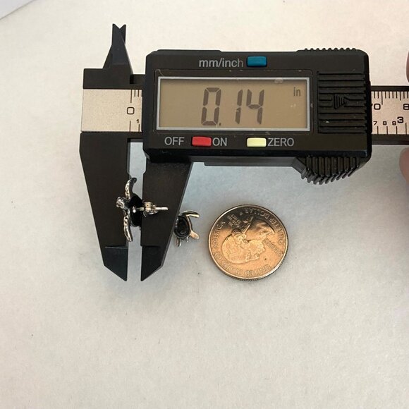 VTG Kabana Sterling Silver 925 Dimensional Sea Turtle Trio Dangle Drop Earrings - Picture 16 of 16